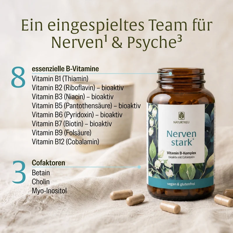 Nervenstark: Vitamin B-Komplex hochdosiert