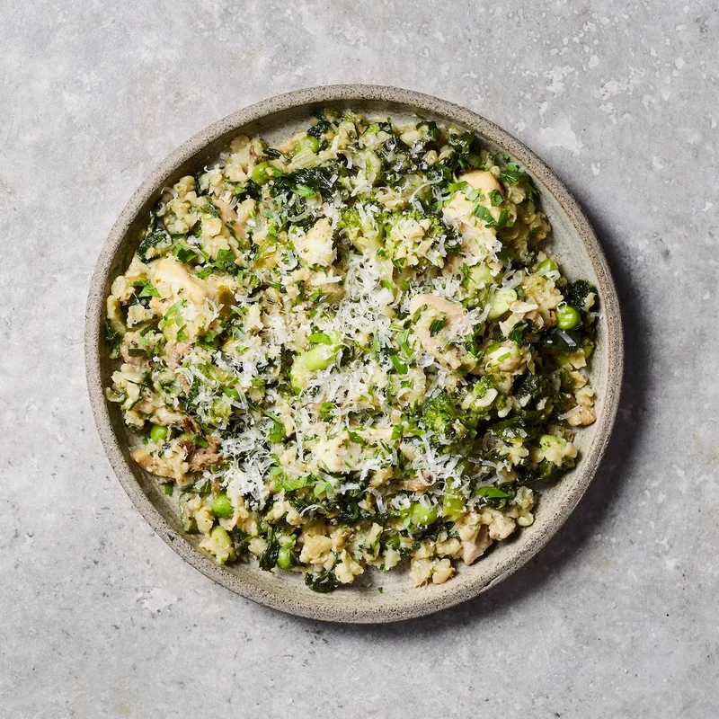 Chicken + Green Vegetable Risotto (Low FODMAP)