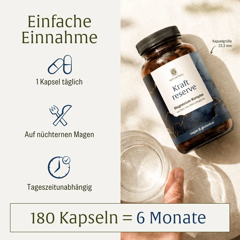 Kraftreserve: Magnesium-Komplex hochdosiert