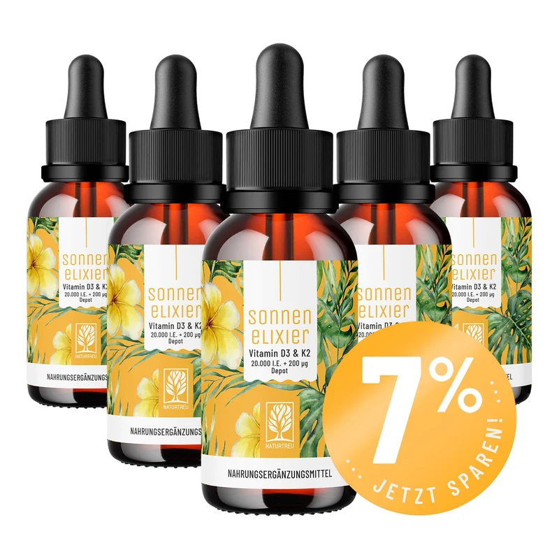 Vitamin D3 & K2 Tropfen Depot für Erwachsene (20.000 I.E.) - Sonnenelixier
