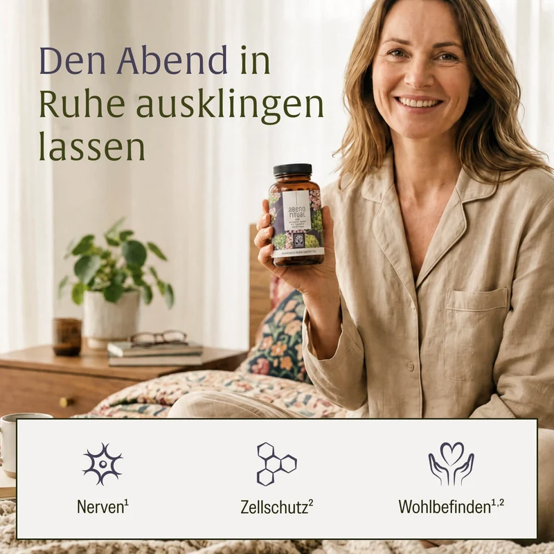 Abendritual: GABA mit Baldrian, Hopfen & L-Tryptophan