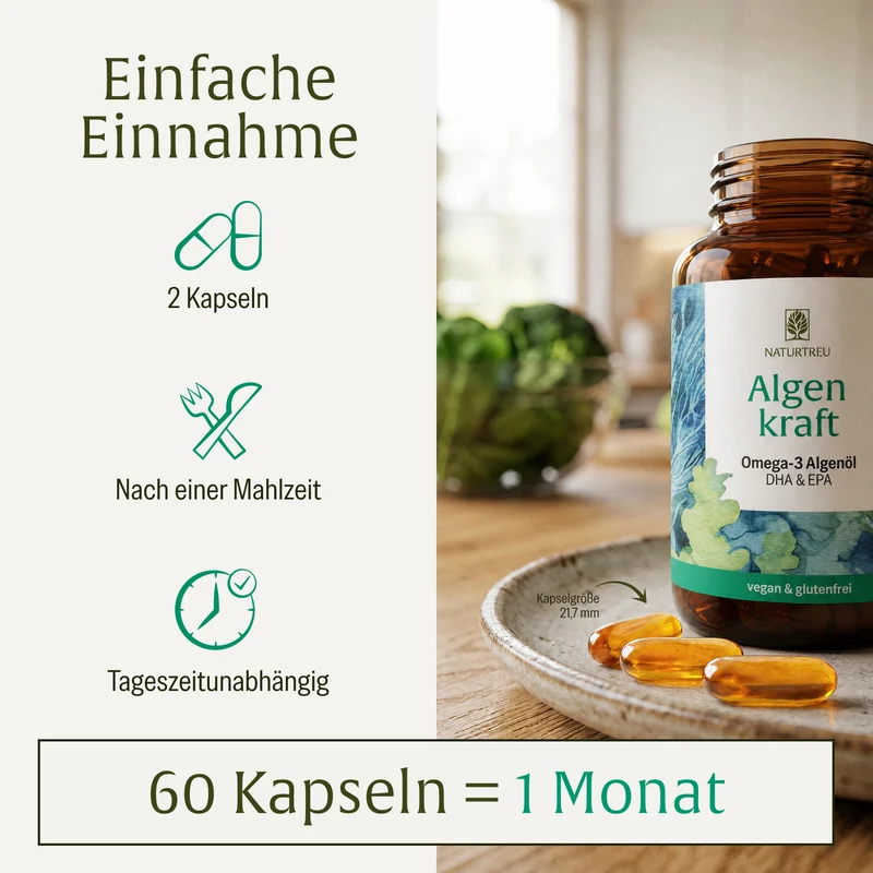 Algenkraft: Omega 3 Algenöl Kapseln