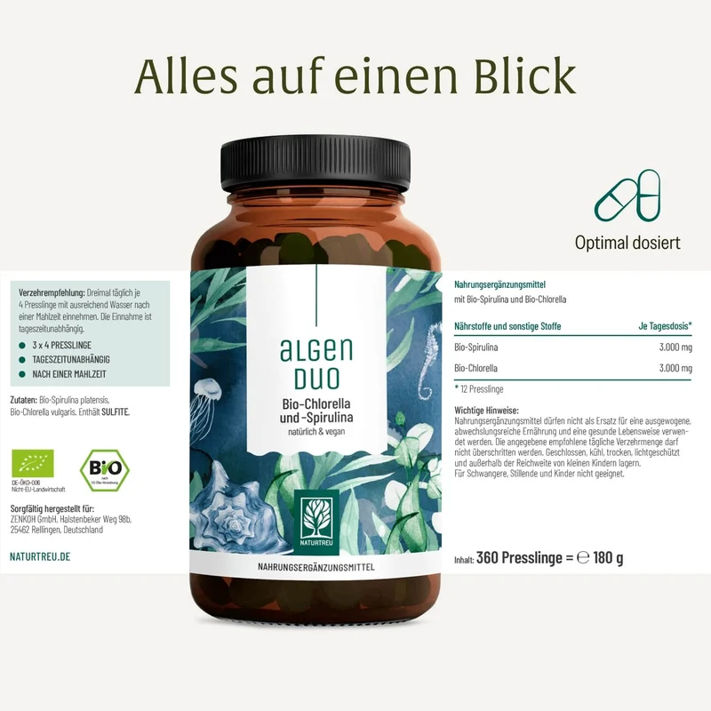 Algenduo: Bio-Chlorella und Bio-Spirulina