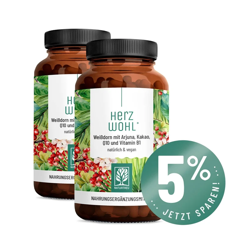 Herzwohl: Weißdorn mit Arjuna, Kakao, Q10 & Vitamin B1