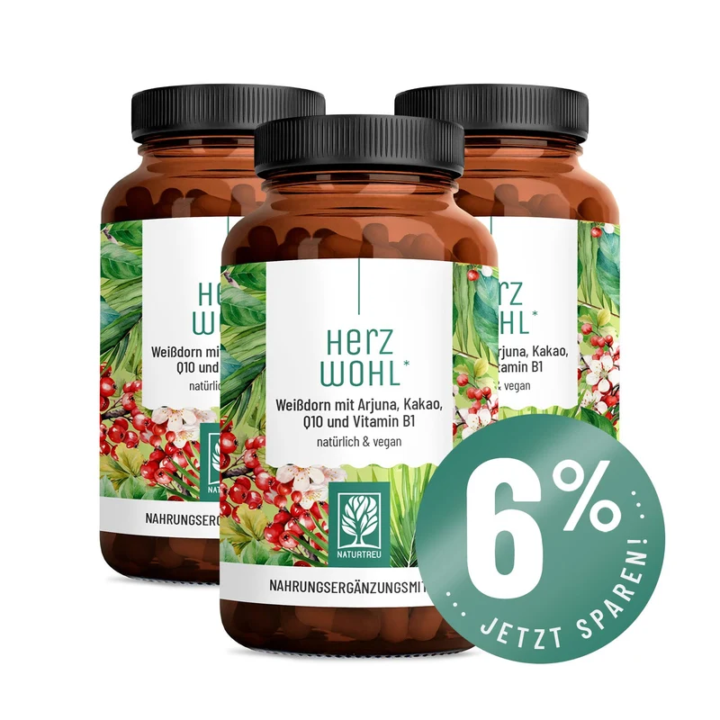 Herzwohl: Weißdorn mit Arjuna, Kakao, Q10 & Vitamin B1
