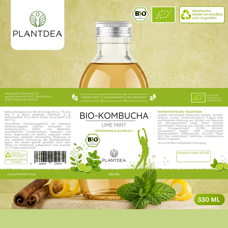 Bio Kombucha Lime Mint