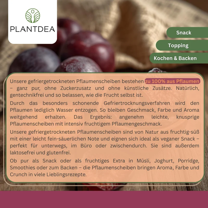 Gefriergetrocknete Pflaumen