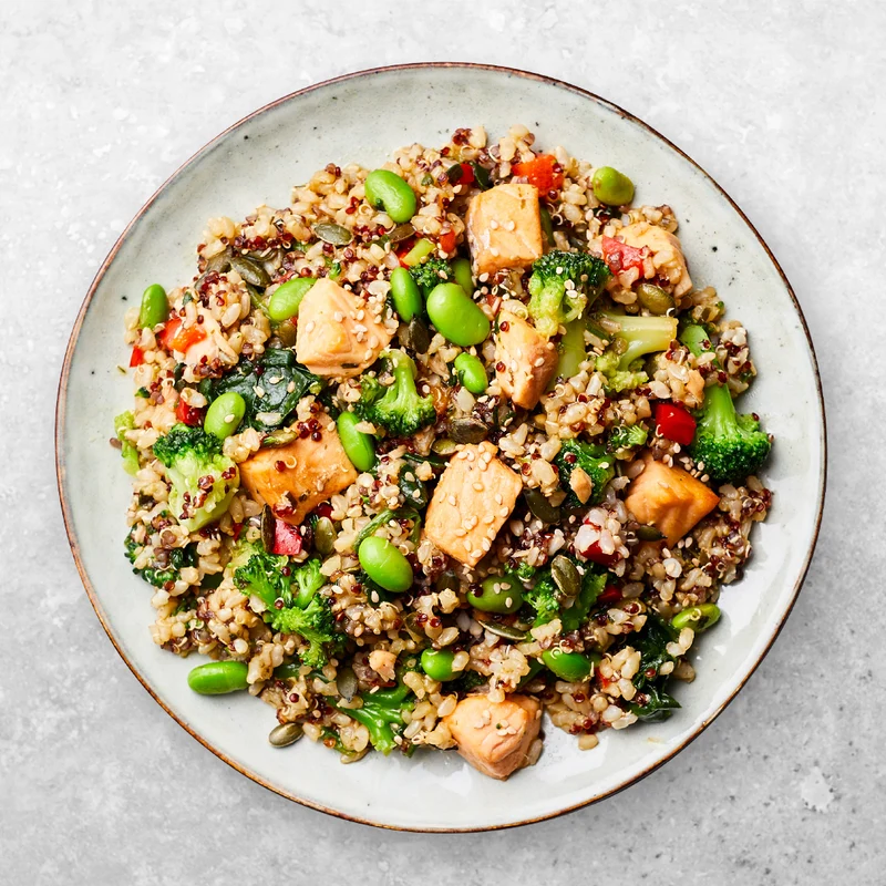 Teriyaki Salmon + Whole Grain Rice (Low FODMAP)