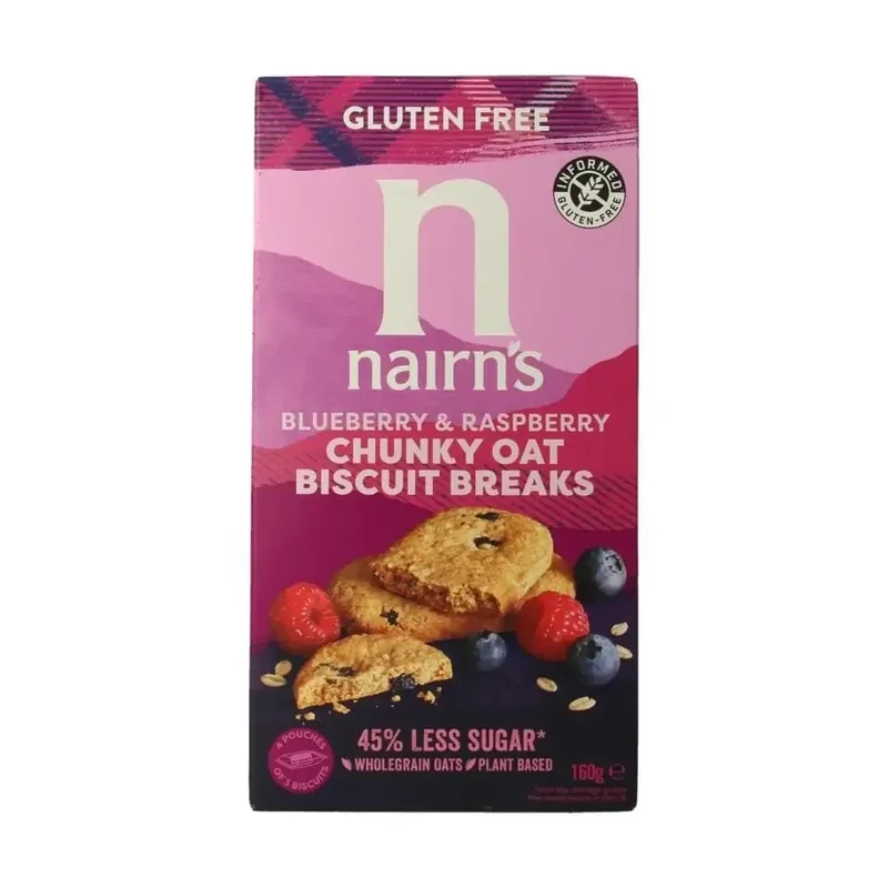 Nairns Breakfast biscuit blueberry & raspberry 160 gram