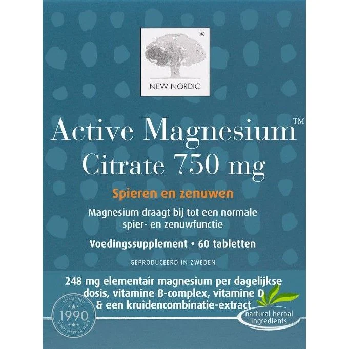 New Nordic Active Magnesium Citrate 750 mg 60 tb