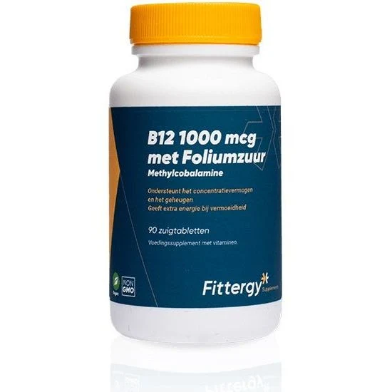 Fittergy B12 1000mcg Met Foliumzuur Tabletten 90 zuigtabletten