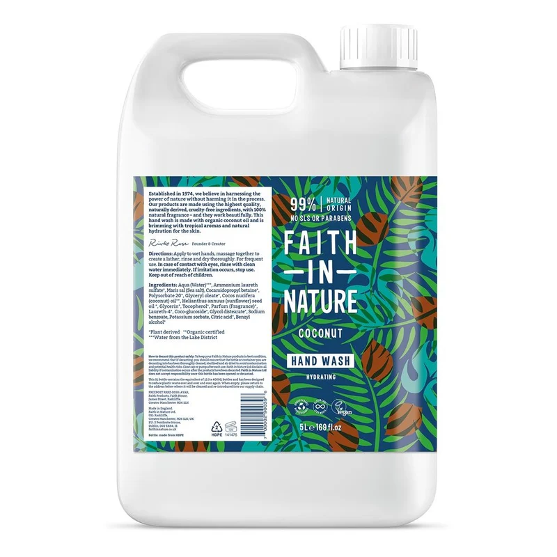 Faith in Nature Handzeep Kokosnoot Navulverpakking 5 liter