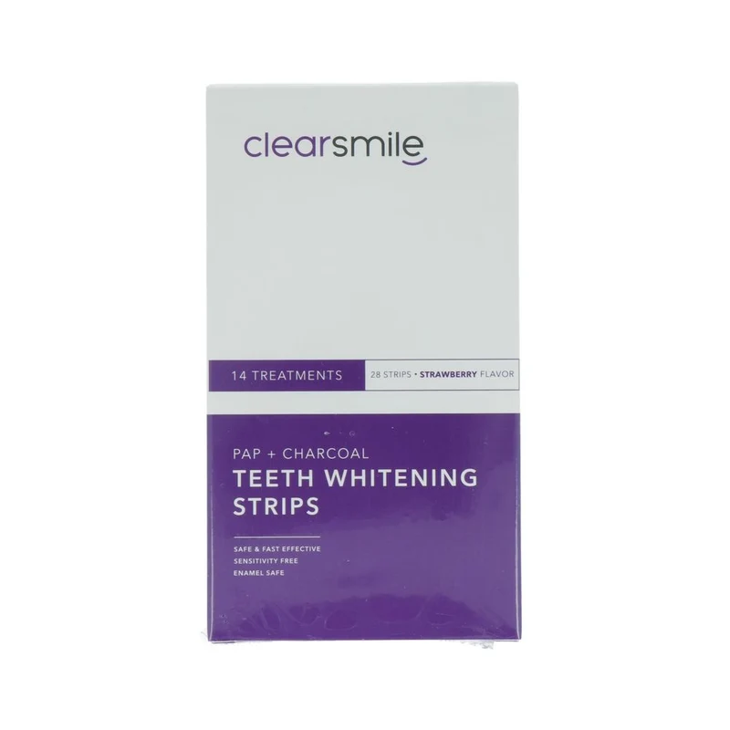 Clearsmile PAP + Charcoal Teeth Whitening Strips Strawberry Flavor