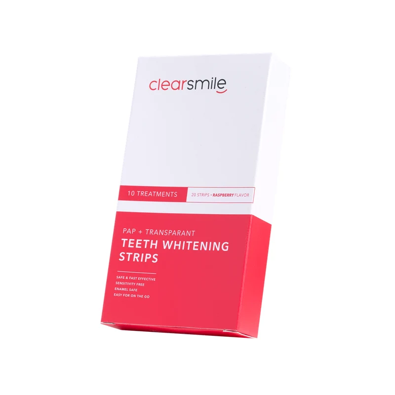 Clearsmile PAP + Transparant Teeth Whitening Strips Raspberry Flavor