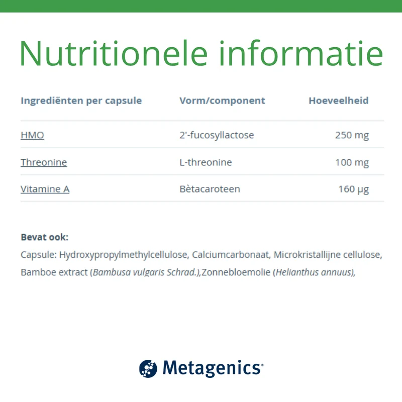 Metagenics Metafucose HMO NFD 90 capsules