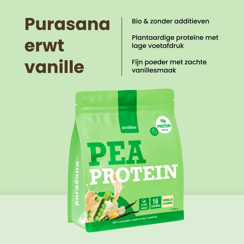 Purasana Plant protein erwt vaniille 400 gram