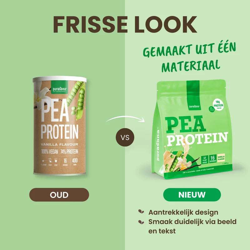 Purasana Plant protein erwt vaniille 400 gram