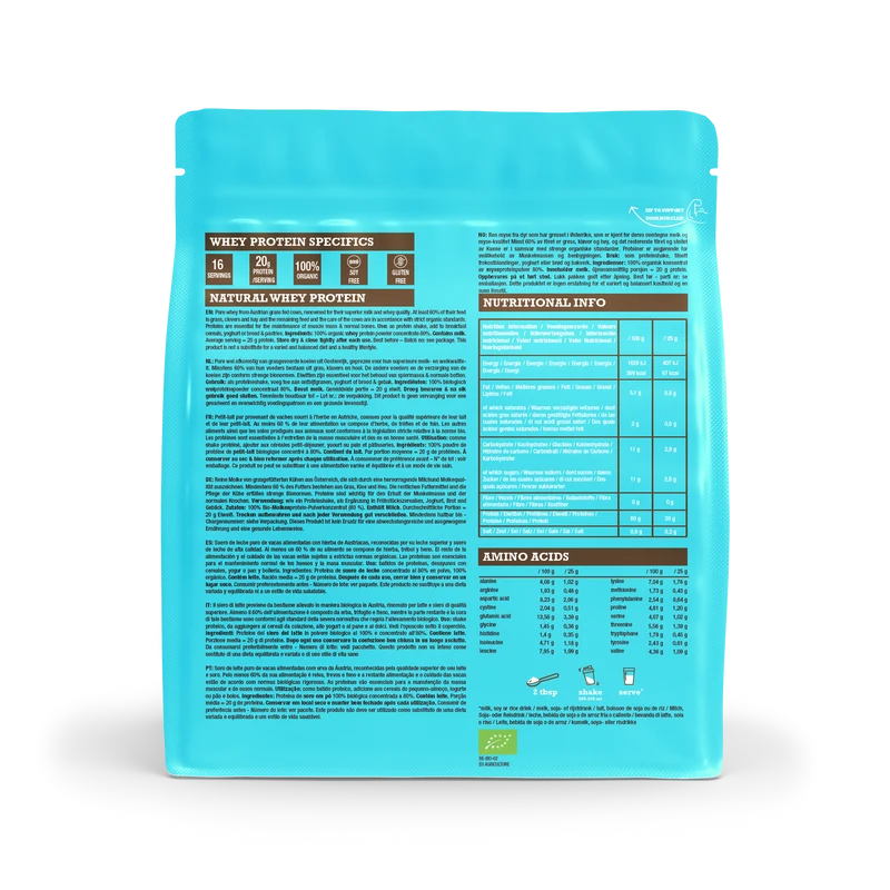 Purasana Whey proteine natuur bio 400 gram