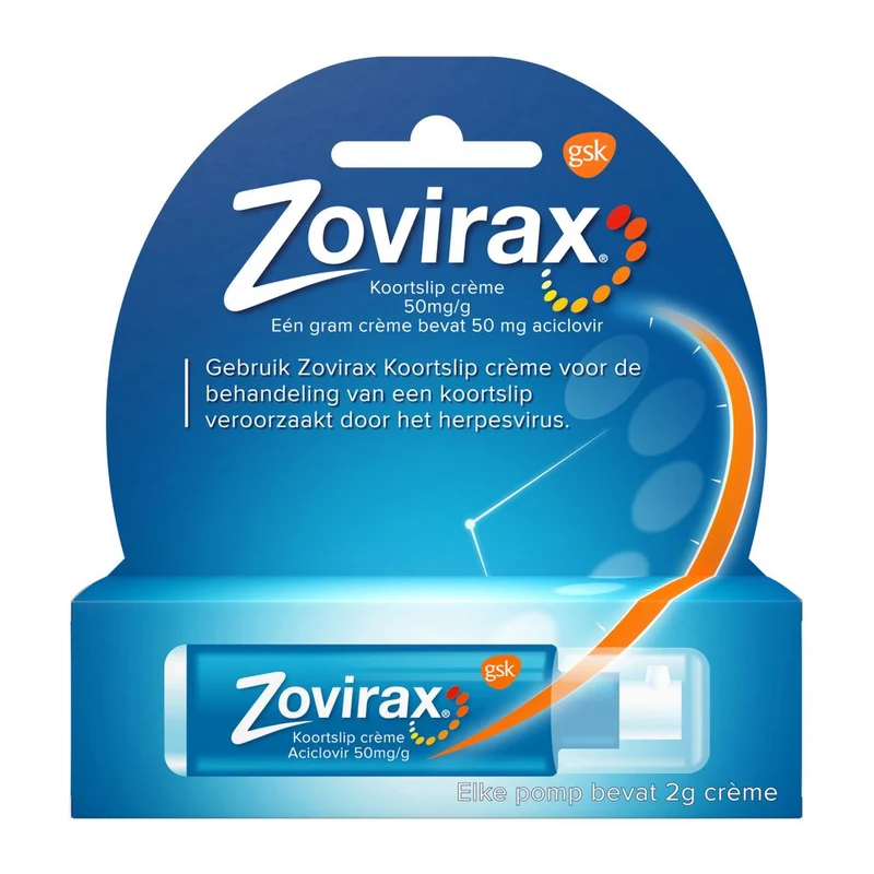 Zovirax Koortslip crème pomp 2 gram