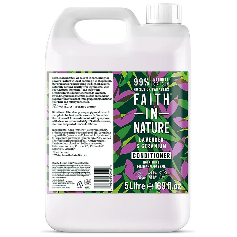 Faith In Nature Conditioner Lavendel & Geranium Navulverpakking 5 liter