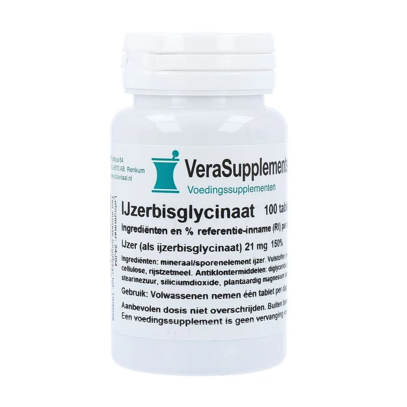 VeraSupplements Ijzerbisglycinaat Tabletten 100 tabletten