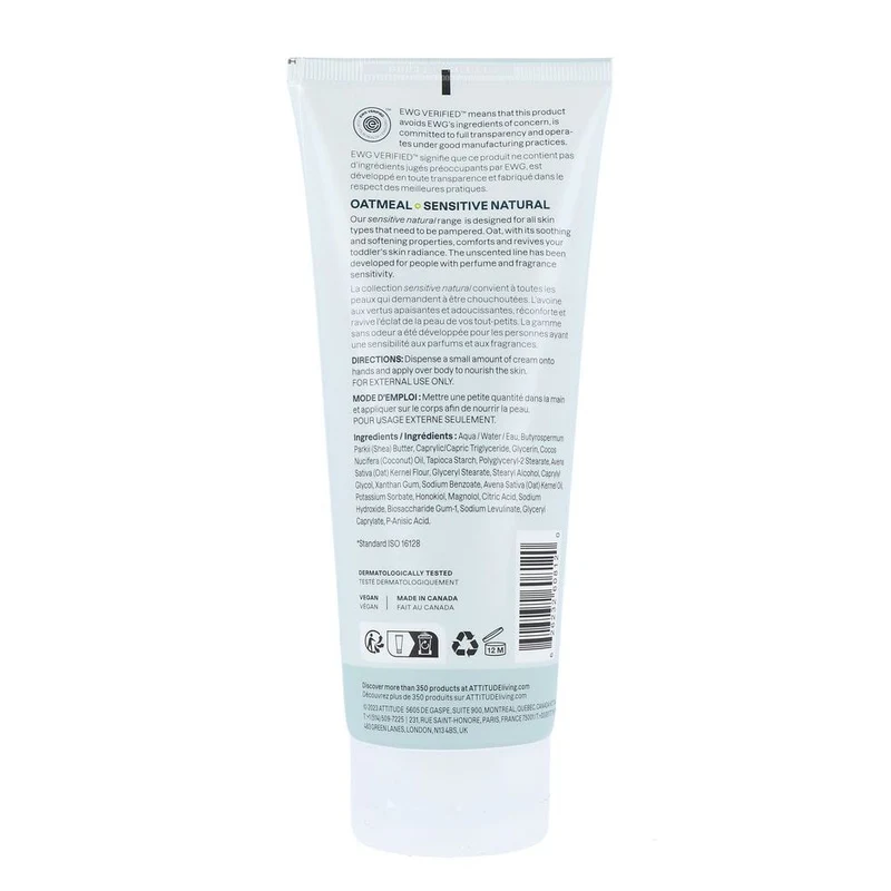 Attitude Sensitive Natural Verzachtende Bodycreme voor Babies 200 ml