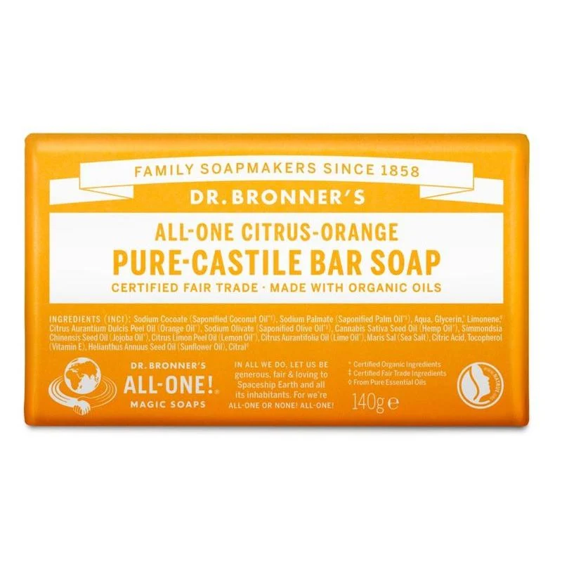 Dr Bronners Barsoap citrus & orange 140 gram