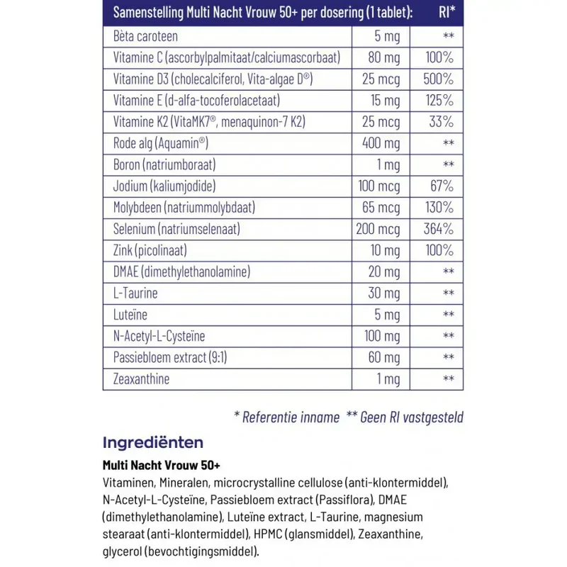 Vitakruid Multi nacht vrouw 50+