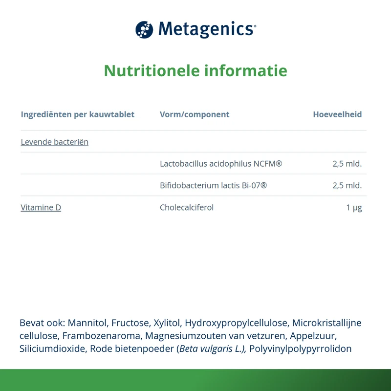 Metagenics Bactiol junior chew