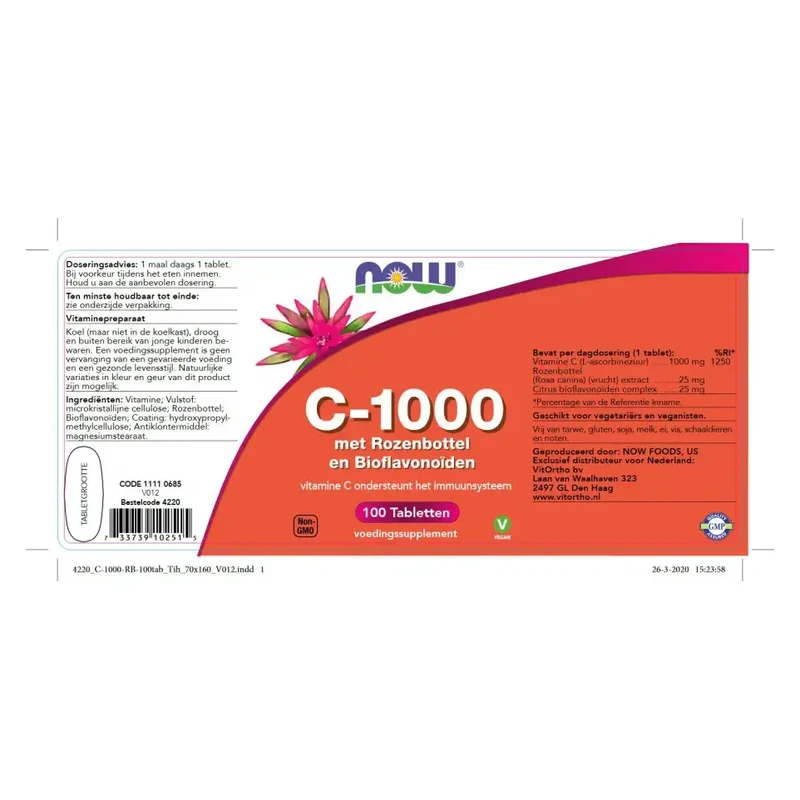 NOW Vitamine C-1000 met rozenbottel en bioflavonoiden