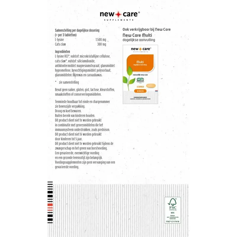 New Care L-Lysine cats claw