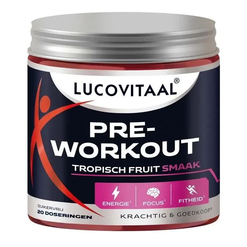 Lucovitaal Pre-workout tropisch fruit 200 gram