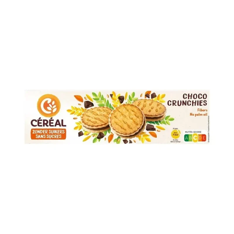 Cereal Koekjes choco crunch zonder suikers 185 gram