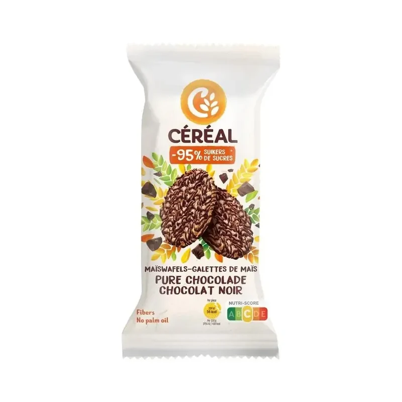 Cereal Maiswafels puur minder suikers 108 gram