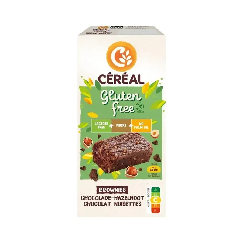 Cereal Brownies chocolade & hazeln gluten- lactosevrij 150 gram
