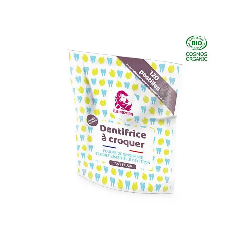 Lamazuna Toothpaste tabs ginger lemon biologisch 30 gram