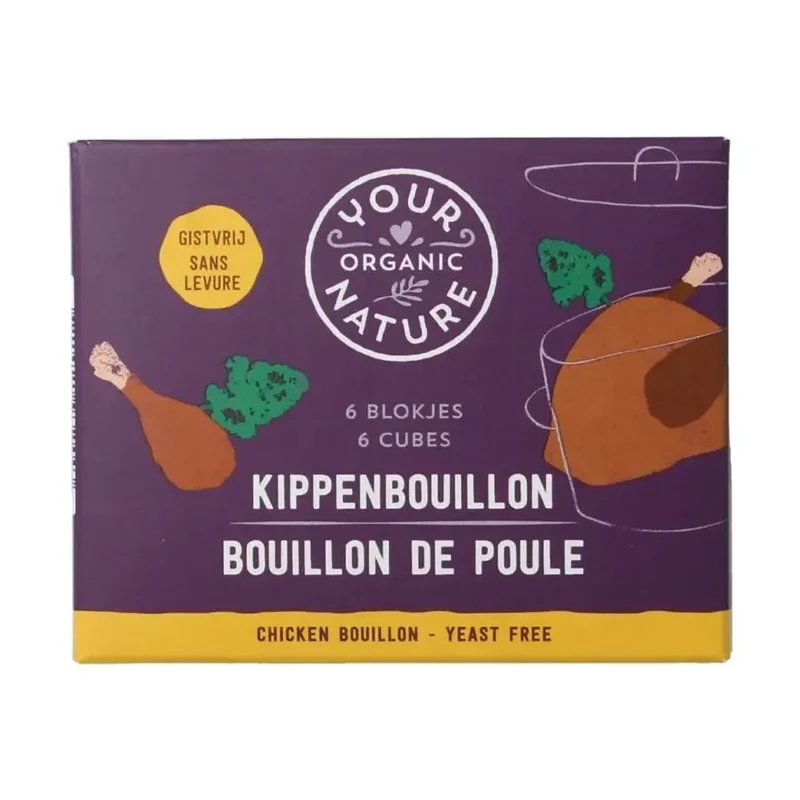 Your Organic Nature Kippenbouillonblokjes helder zonder gist biologisch 6 stuks