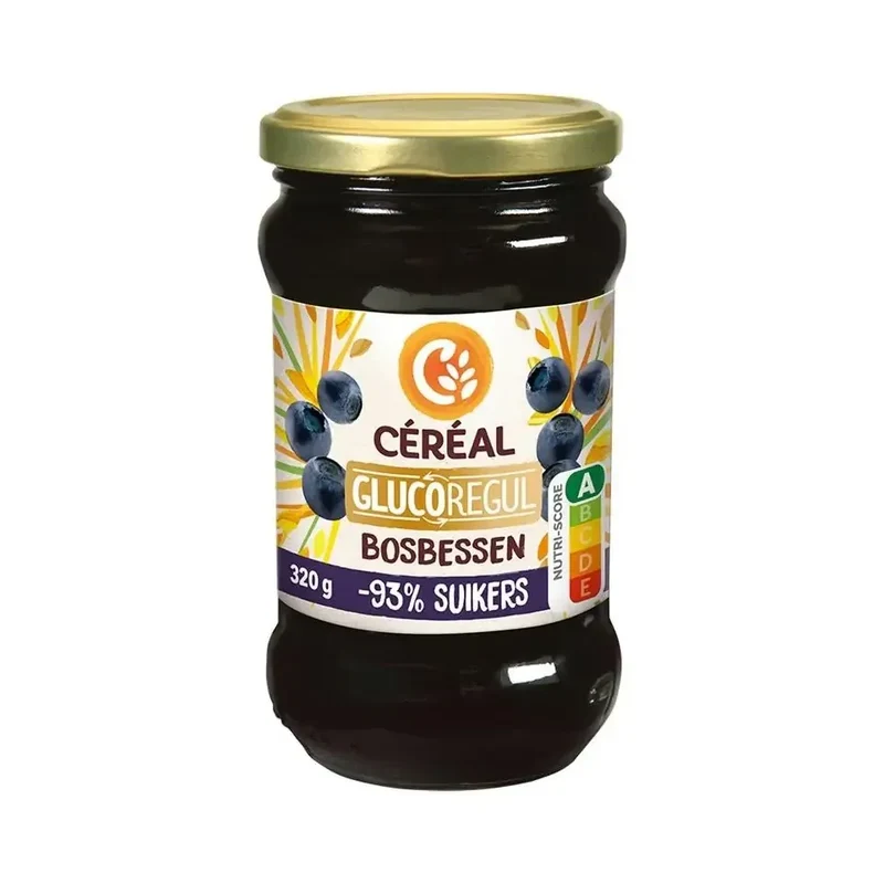 Cereal Jam bosbessen minder suikers 320 gram