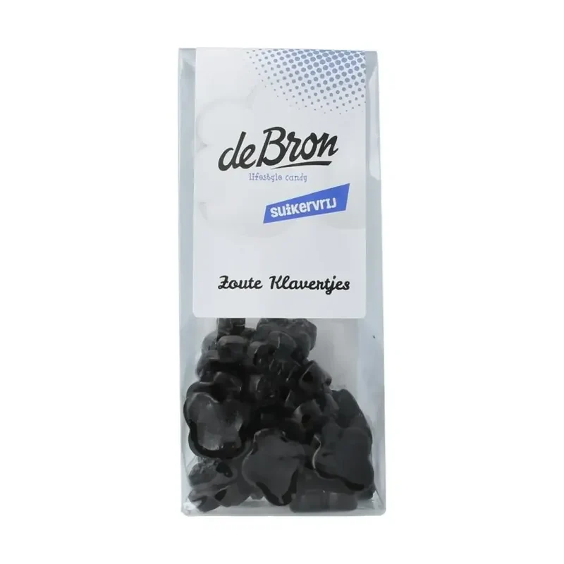 De Bron Zoute klavertjes suikervrij 90 gram