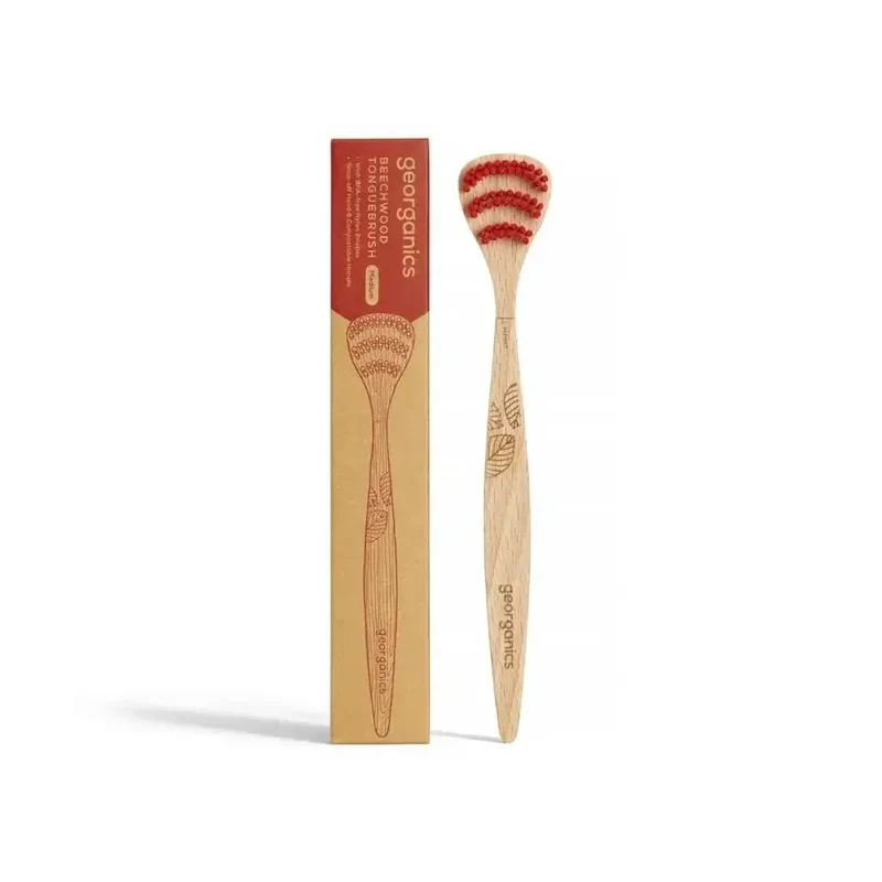 Georganics Tongue brush medium beechwood