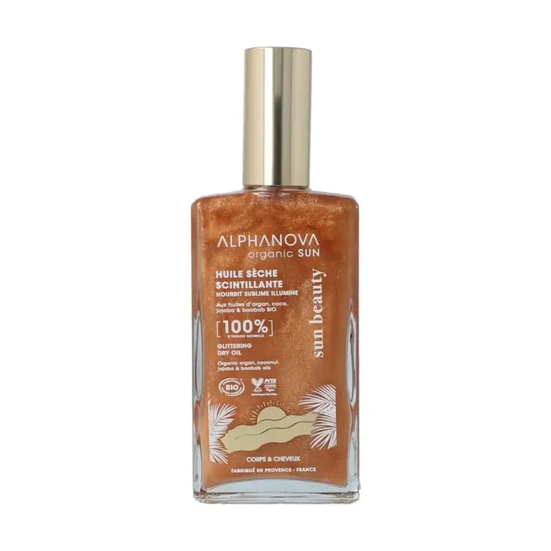 Alphanova Sun shimmering dry oil biologisch 100 ml