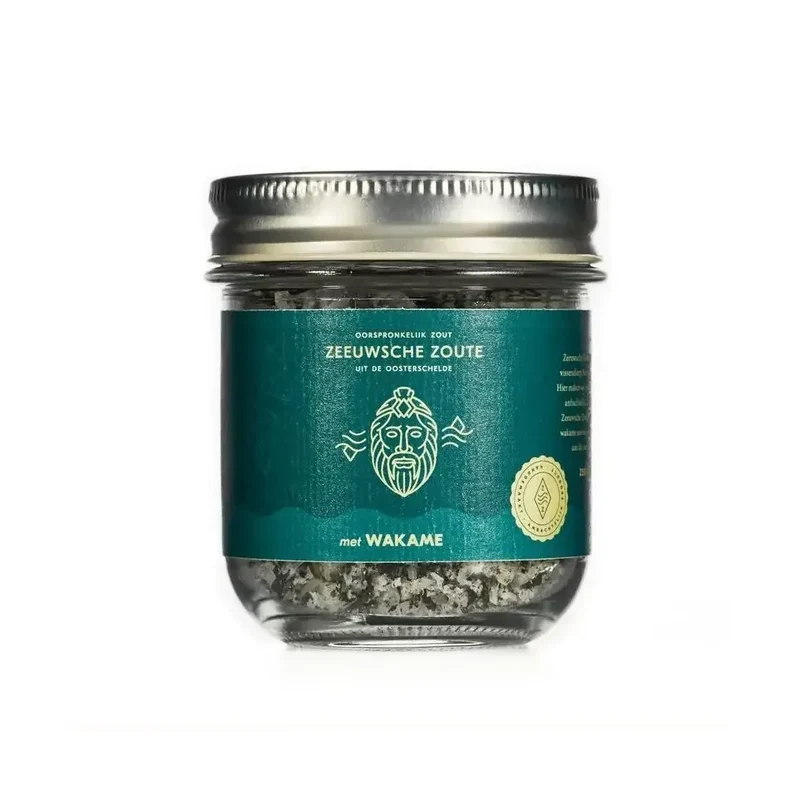 Zeeuwsche Zoute Zout met wakame glazen pot biologisch 100 gram