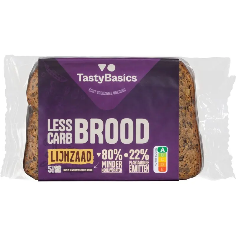 Tastybasics Less carb brood lijnzaad 250 gram