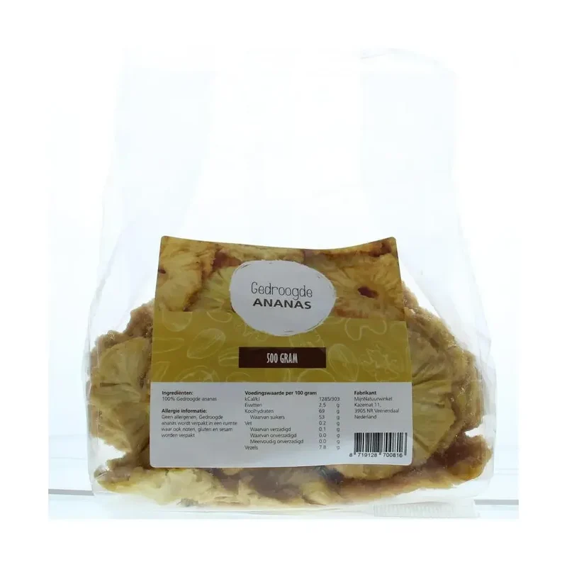 Mijnnatuurwinkel Ananas ringen gedroogd 500 gram