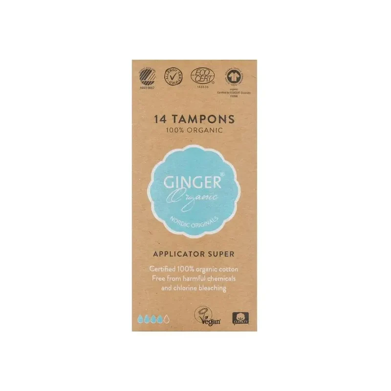Ginger Organic Tampon super met applicator 12 stuks