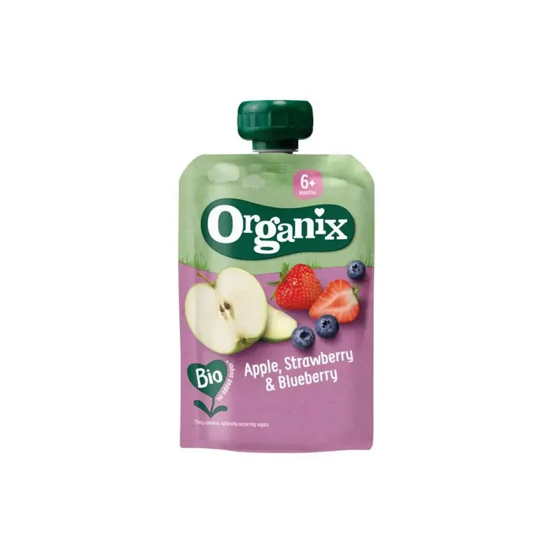 Organix Apple strawberry blueberry 6+ maanden 100 gram