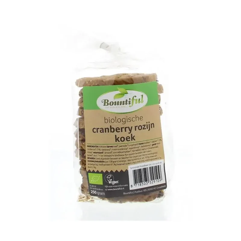 Bountiful Cranberry rozijnkoek 250 gram