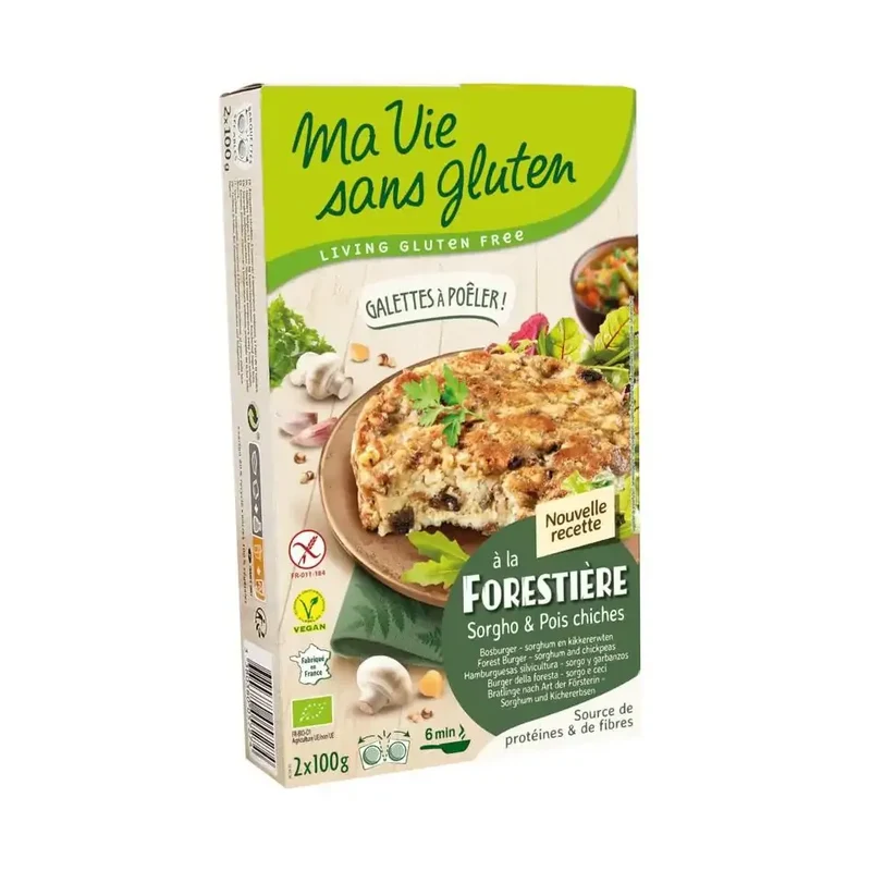 Ma Vie Sans Gluten Champignonburger kikkererwt 2x100g 2 stuks