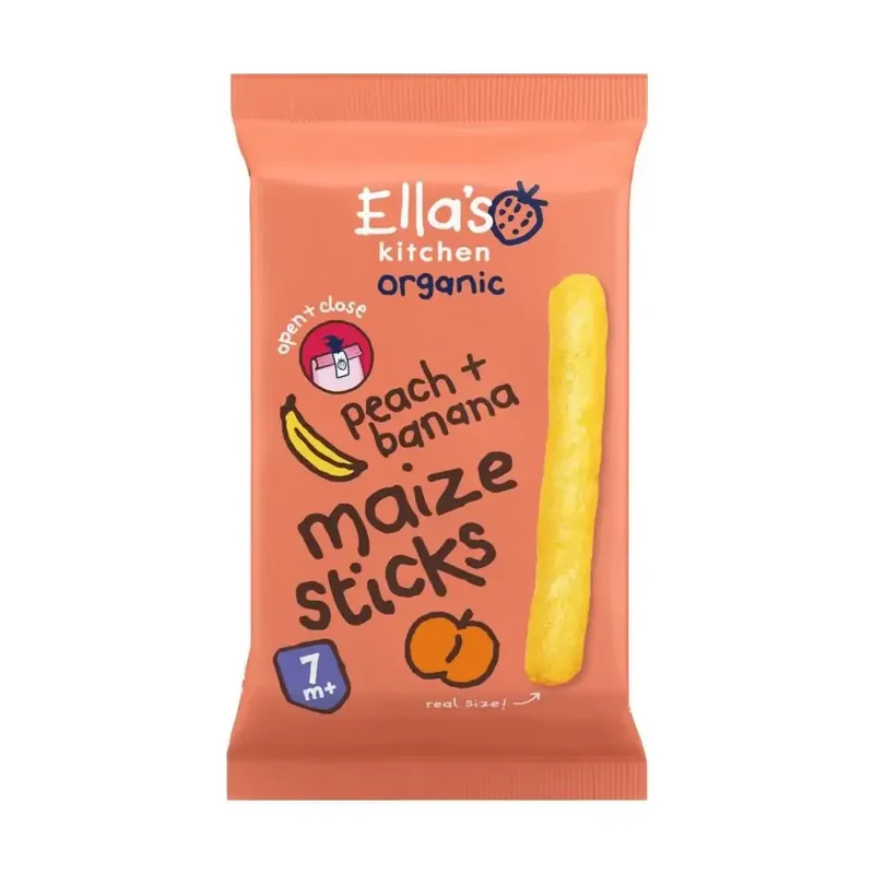 Ella's Kitchen Maize sticks peach banana 7+ maanden 16 gram