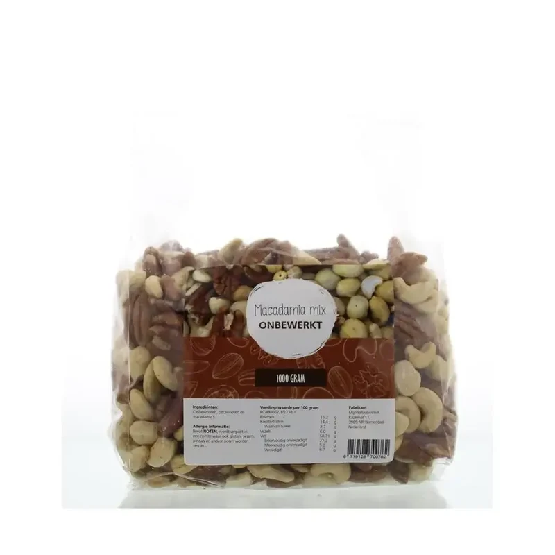 Mijnnatuurwinkel Macadamia mix onbewerkt 1 kg